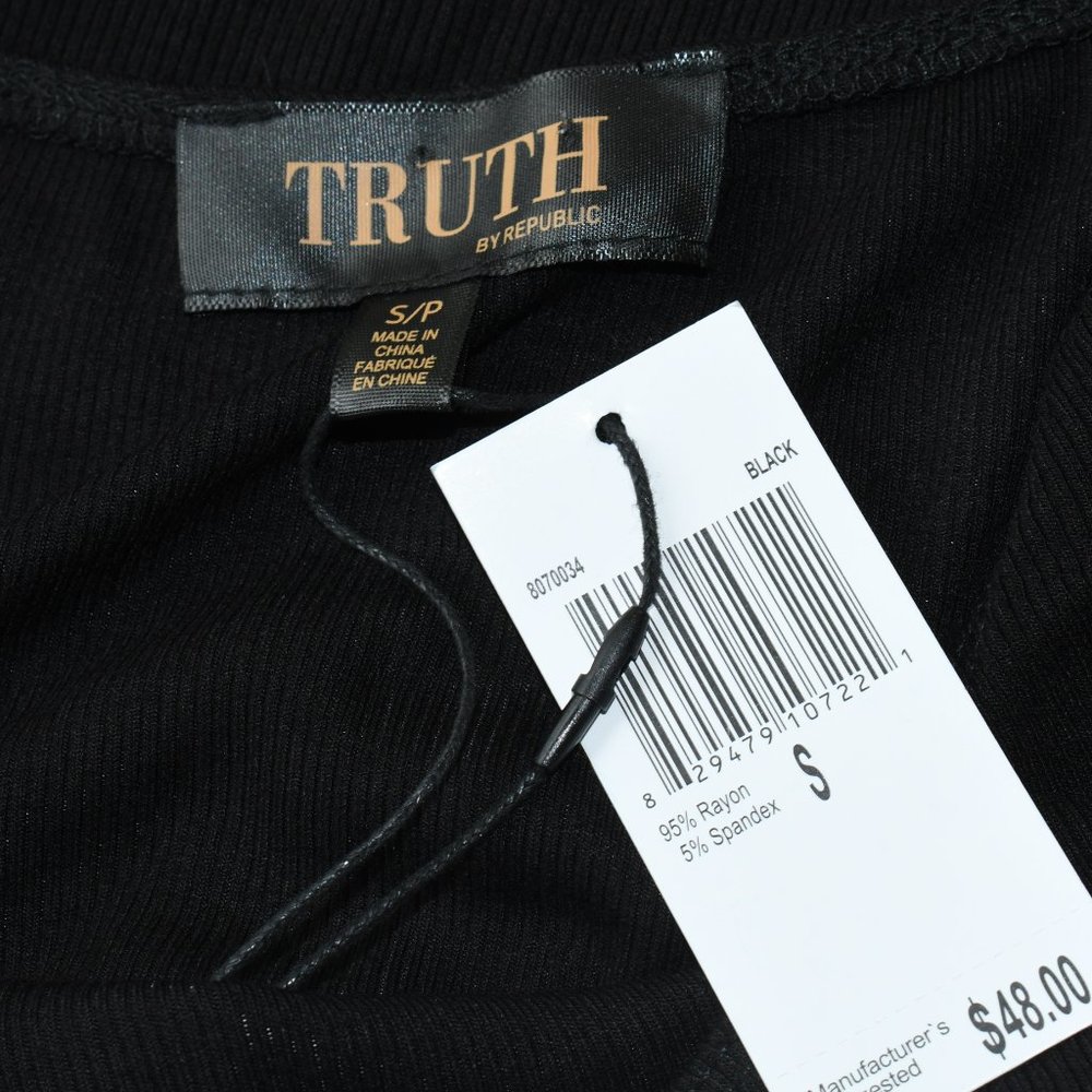 TRUTH By Republic Black Top NWT - Picture 3 of 3